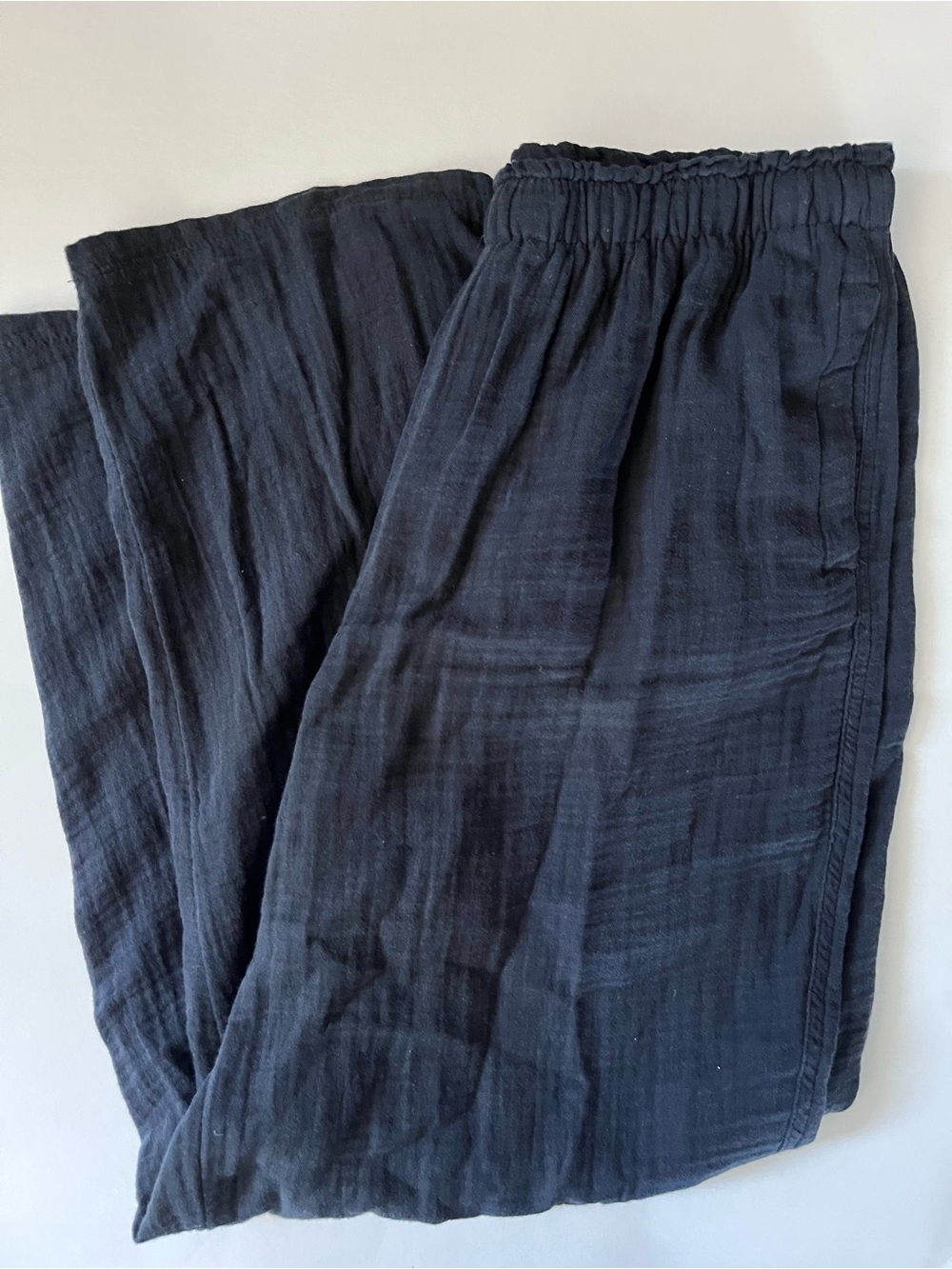 Cotton Gauze Wide Leg Pants